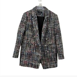 le chateau Multicolor Tweed Double-Breasted Blazer